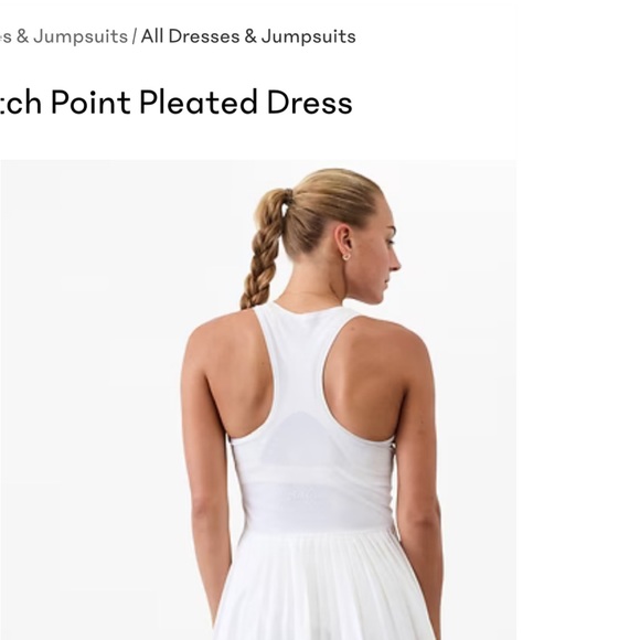 Athleta Match Point Pleated White Tennis Dress - Picture 2 of 7